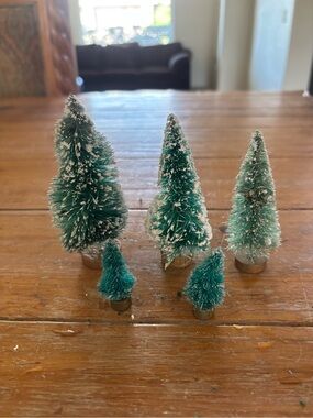 Set of 5 Mini Bottle Brush Trees